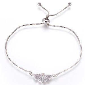 NWOT  Rhinestone Wings Heart Butterfly Adjustable bolo slider bracelet 2/$10